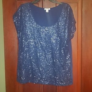 Blue sequin top***gifted
